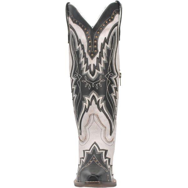 Laredo White/Black Shawnee 15 Inch Snip Toe Women's Western Boots 52460