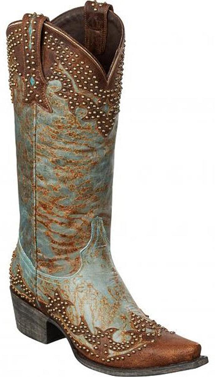 LB0202A STEPHANIE Distressed Turquoise Lane Womens Cowboy Boots