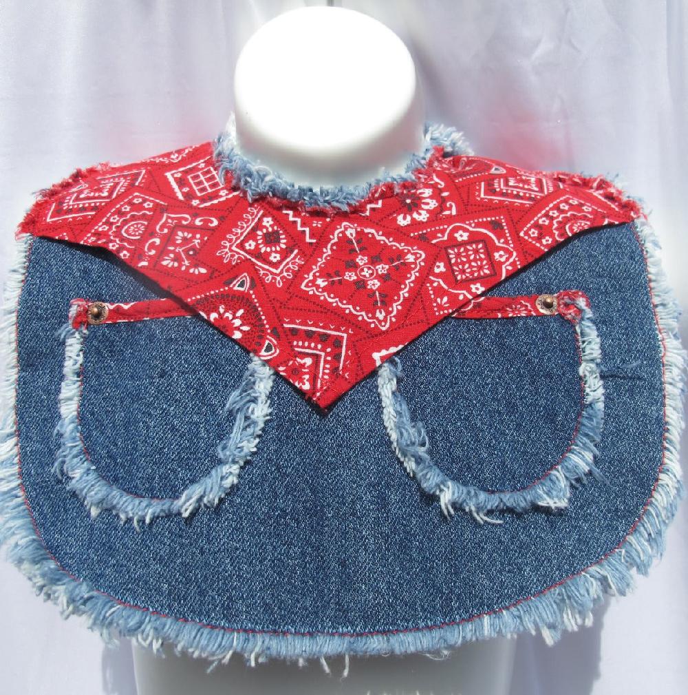 14BIB Red Childrens Western Bib
