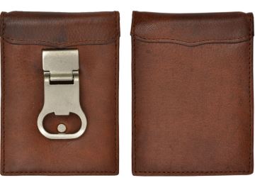 3D Belt Brown Basic Money Clip Mens w831