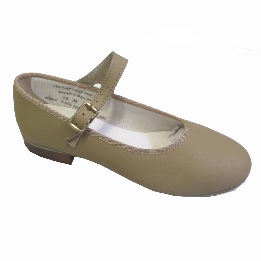 456A Tan Mary Jane Tap Shoes (Sizes 3-10)