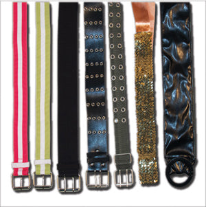 A-123 Sequin Belt with Satin Ribbon Tie
