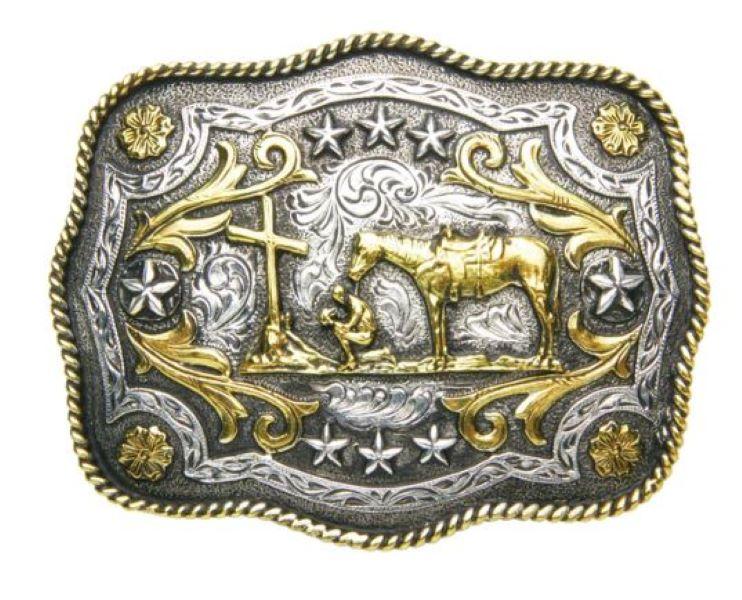 AndWest Scalloped Praying Cowboy Buckle 938