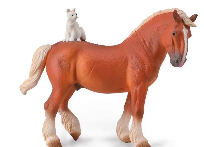 Breyer Draft Horse with Cat Figurine 88916