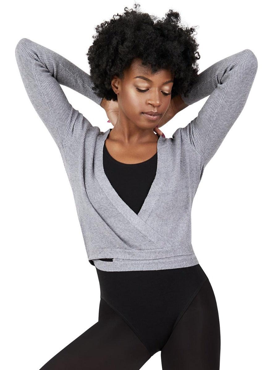 Capezio Ribbed Knit Wrap Sweater 11381W