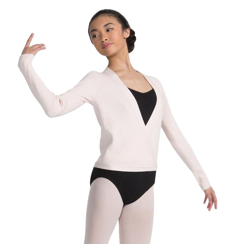 Capezio Ribbed Knit Wrap Sweater 11381W