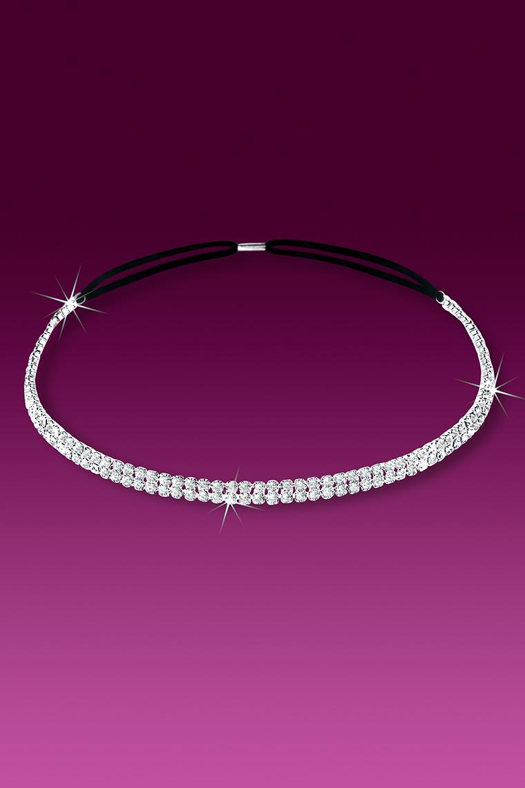 Clear Stretch Rhinestone Headband J-199