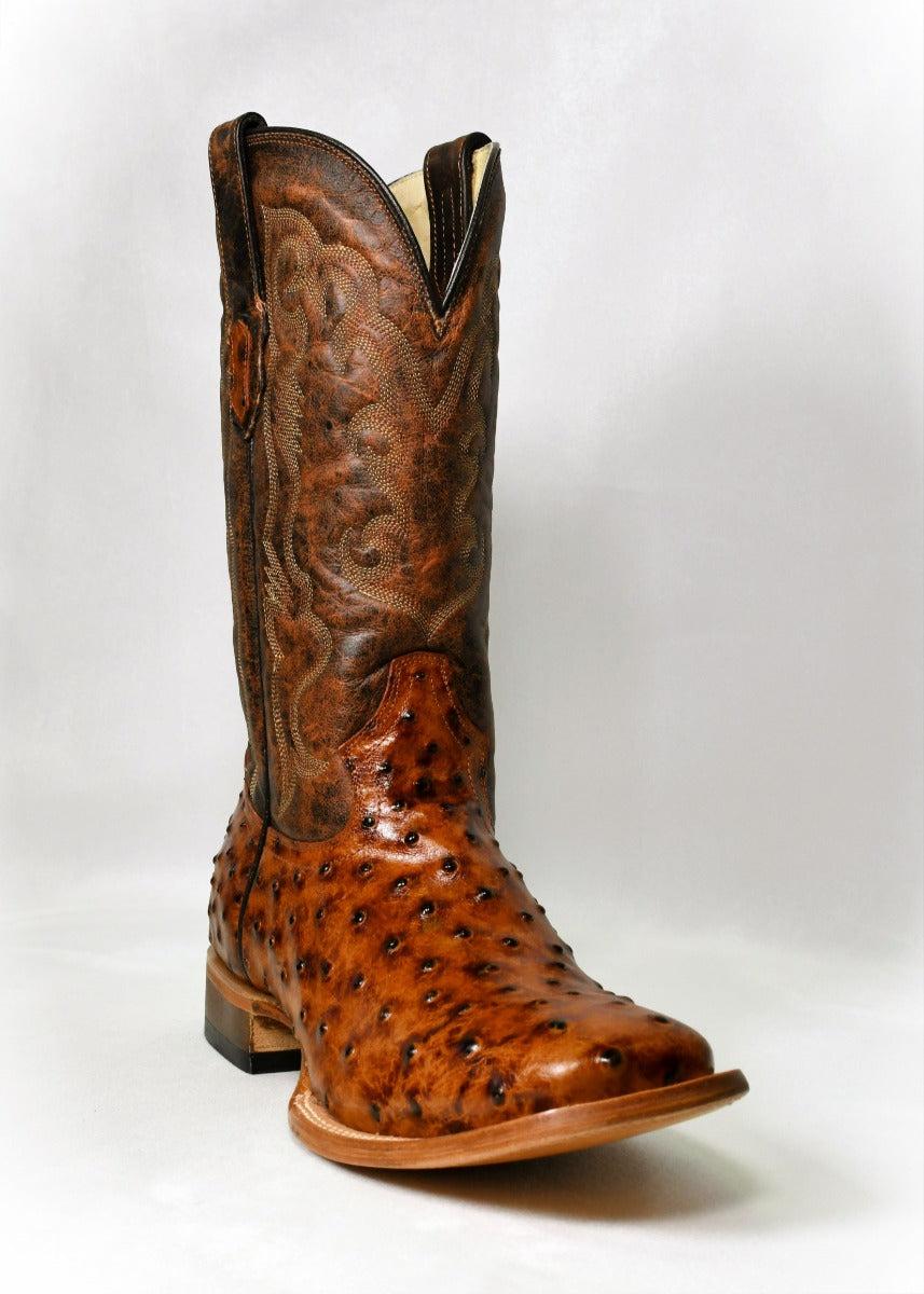 Cowtown Brown Ostrich Print Boots Q6064