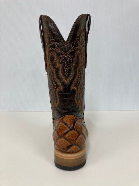 Cowtown Cognac Fish Print Mens Boots Q156