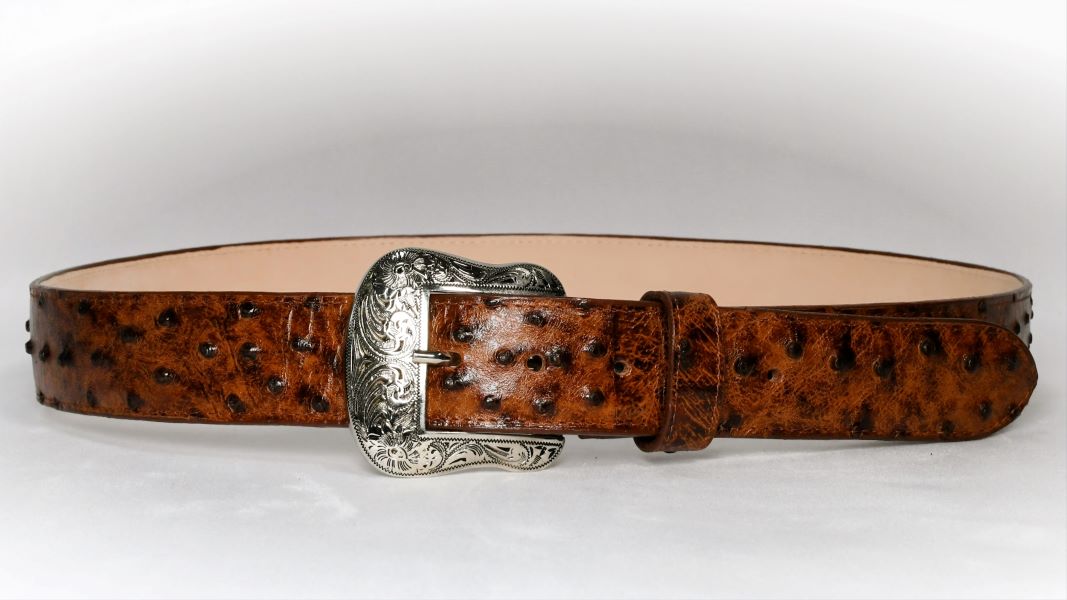 Cowtown Printed Ostrich Leather Belt H6064