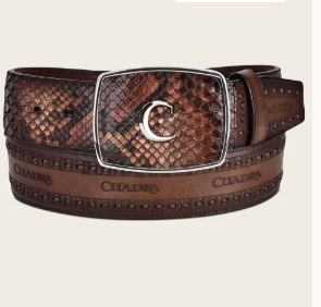 Cuadra Brown Western Python Belt BC200