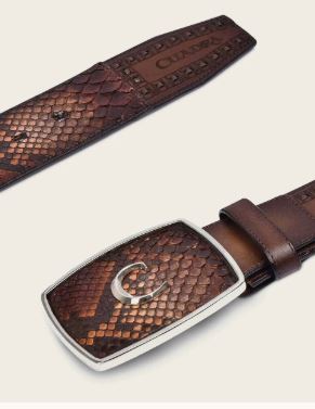 Cuadra Brown Western Python Belt BC200