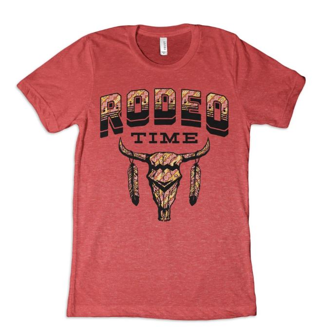 Dale Brisby Unisex Rodeo Time Tee Red T-67