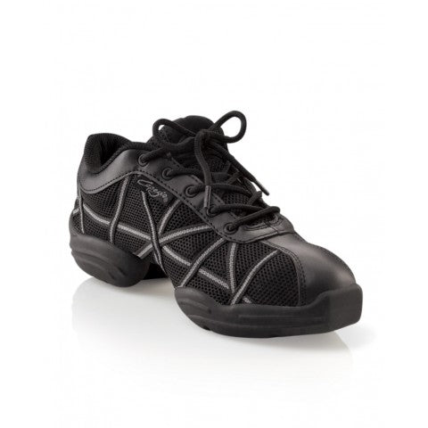 DS19 Black Patent Web Dance Sneakers