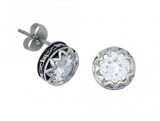 ER1307CZ Crystal Barbed Wire Stud Earrings
