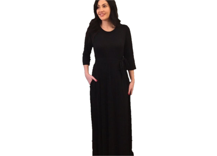 Heathmoor Black Womens Maxi Dress ACD096