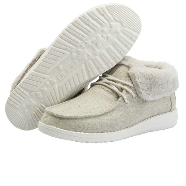 Hey Dude Cream Britt Womens Shoes 121770150