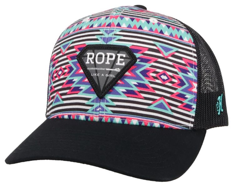 Hooey Pink Aztec Rlag Hat 2149T-AZBK