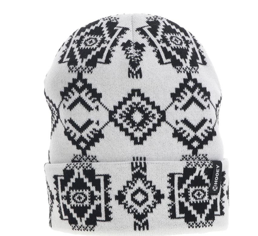 Hooey White/Black Aztec Beanie 2056WHBK