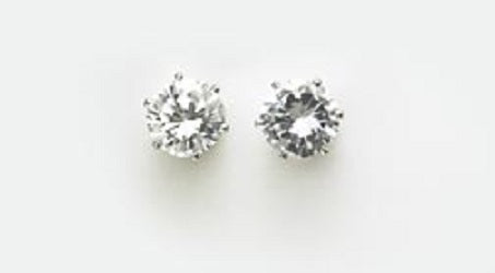 J-117EP 8MM CZ Sterling Silver Earrings
