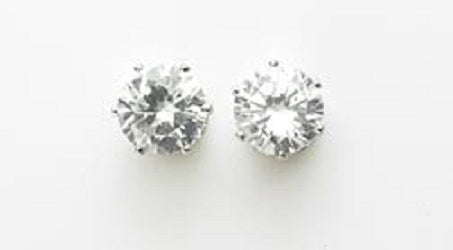 J-118EP 10MM CZ Sterling Silver Earrings