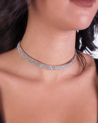 J-131 3 Row Clear Adjustable Stretch Choker