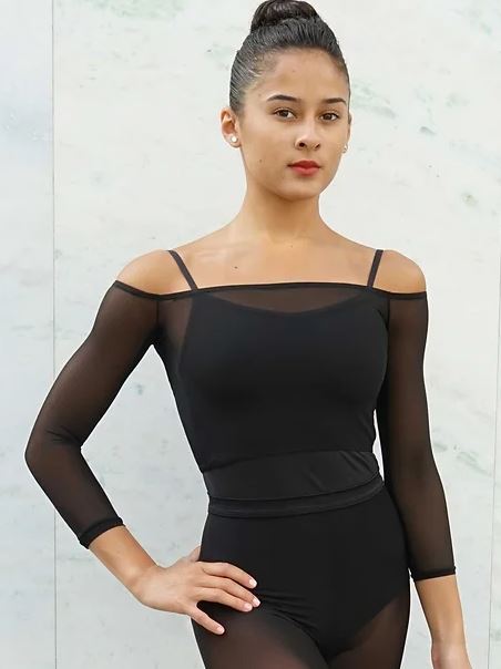 Jule Meshie Crop Top Black MESHCT1-BLK