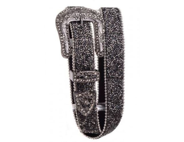 Kamberley Black Mesh Stone Womens Belt 6136