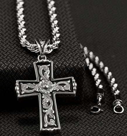 Men's Twister Western Cross Necklace 32110