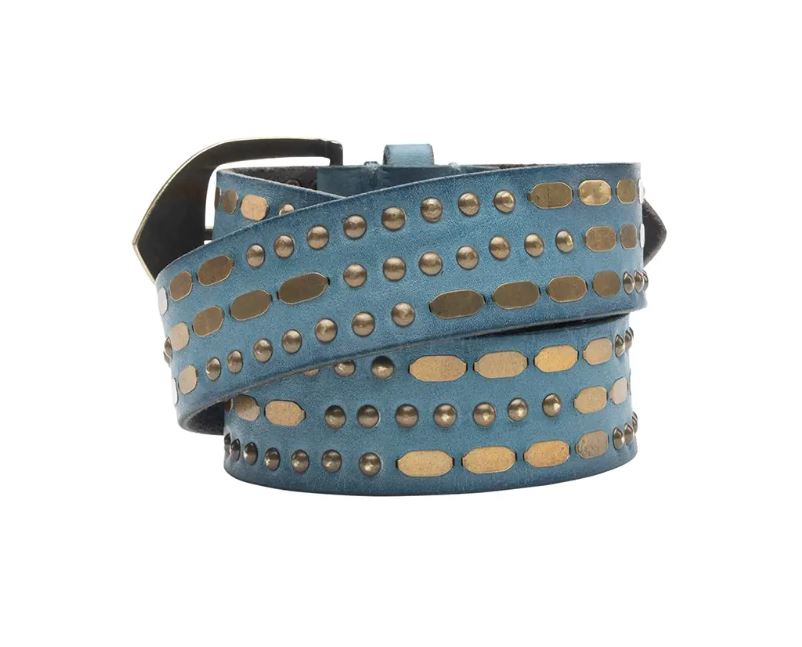 Myra Bag Blue Champion Leather Belt S-10391