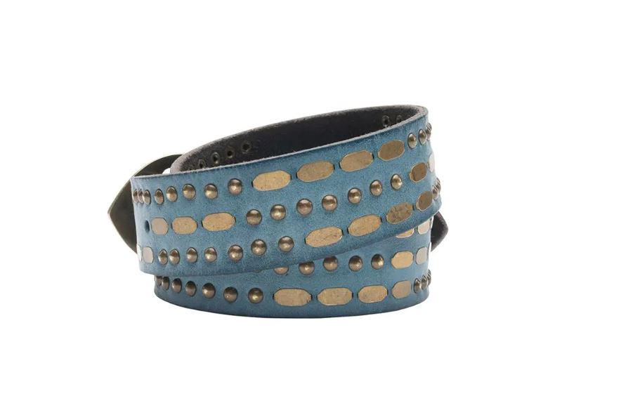 Myra Bag Blue Champion Leather Belt S-10391