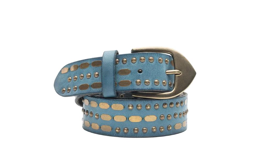 Myra Bag Blue Champion Leather Belt S-10391