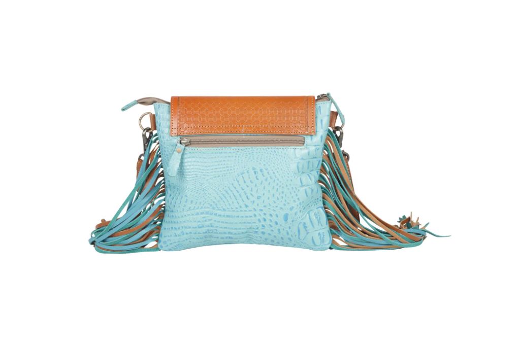 Myra Bag Blue Wings Hand-Tooled Bag S-4340