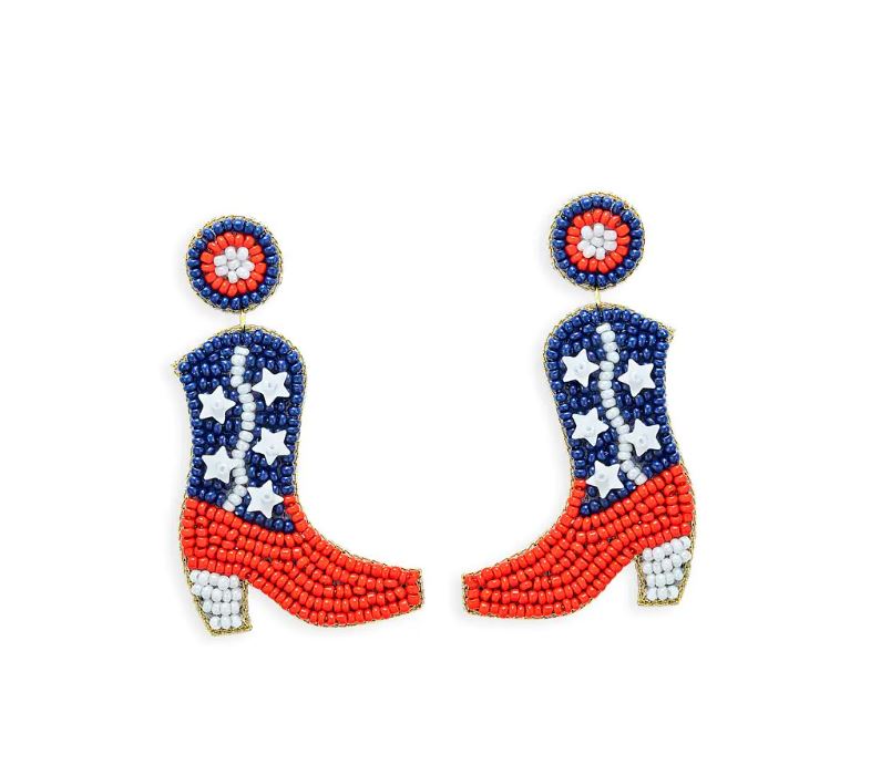 Myra Bag Star Boots Beaded Earrings S-10168