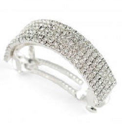 N-112X 6 Row Curved Rhinestone Barrette