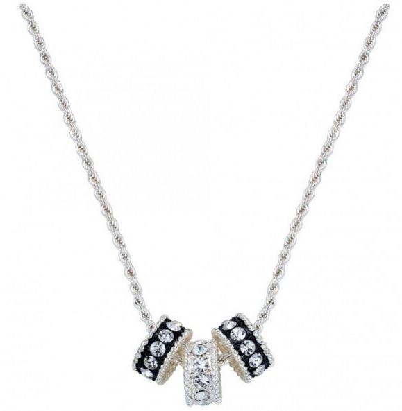 NC1032 Crystal Shine Three Ring Necklace