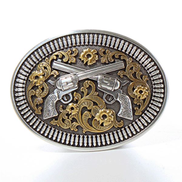 Nocona Double Revolver Mens Buckle 37009