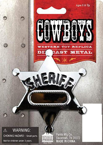 Parris Toys Silver Toy Sheriff Badge 8513C