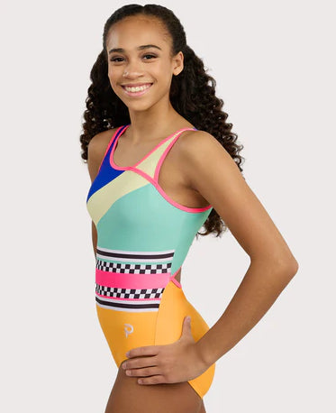 Plum Sports Mode Keyhole Swoop Leotard