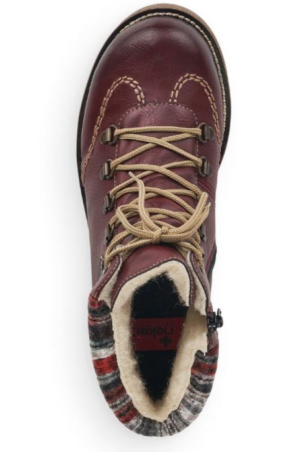 Reiker Wine Womens Wing Tip Bootie Z0444-35