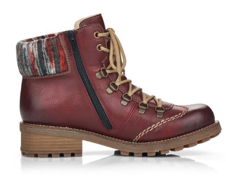 Reiker Wine Womens Wing Tip Bootie Z0444-35