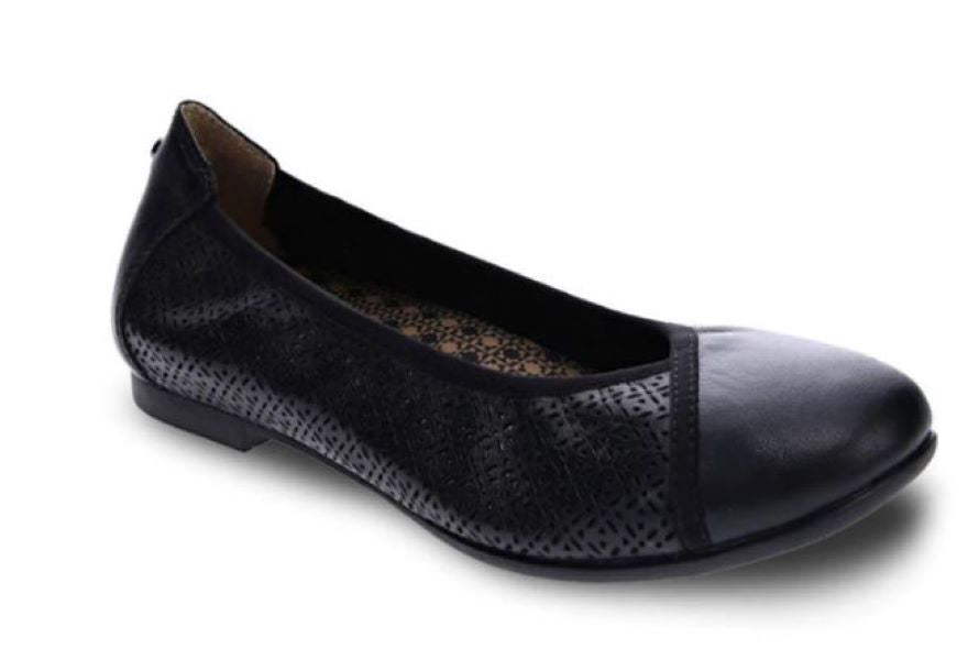Revere Nairobi Black Lizard Ballet Flat
