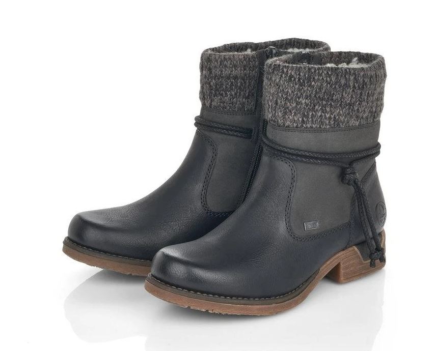 Rieker Black Fee Womens Boots 79688-00
