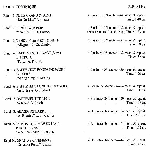 RR5043 Ballet Music For Class