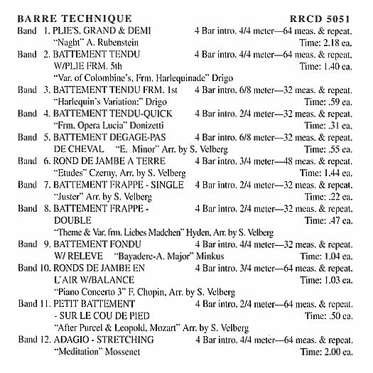 RR5050 Ballet Music For Class