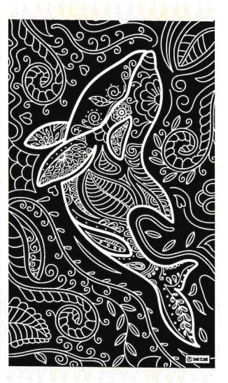 Sand Cloud Black Floral Dolphin Towel