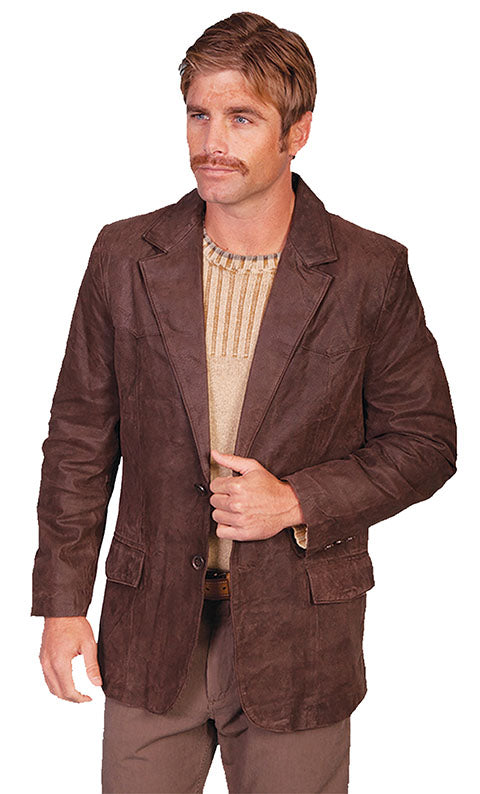 Scully Brown Men's Leather Blazer 602