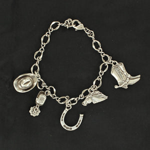 Silver Chain Western Charm Bracelet 29982
