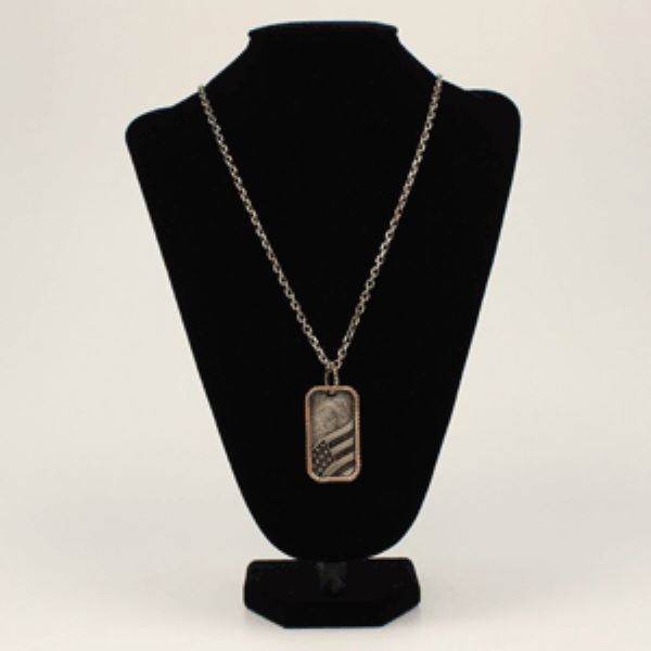 Silver Strike USA Flag Necklace D47004
