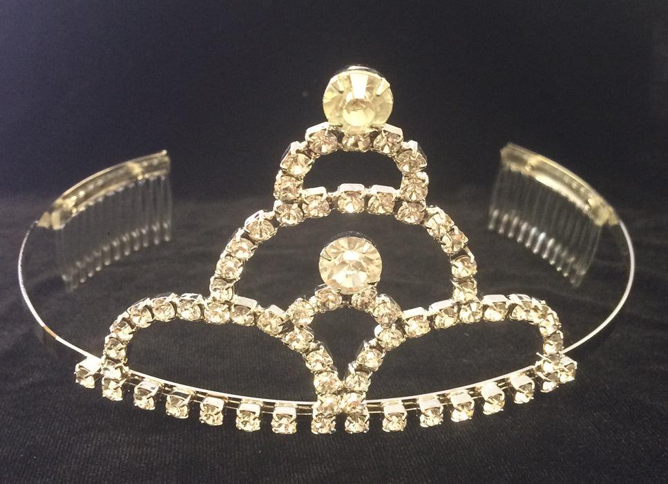 T-55 4 CURVED MOUND TIARA WITH ACCENT